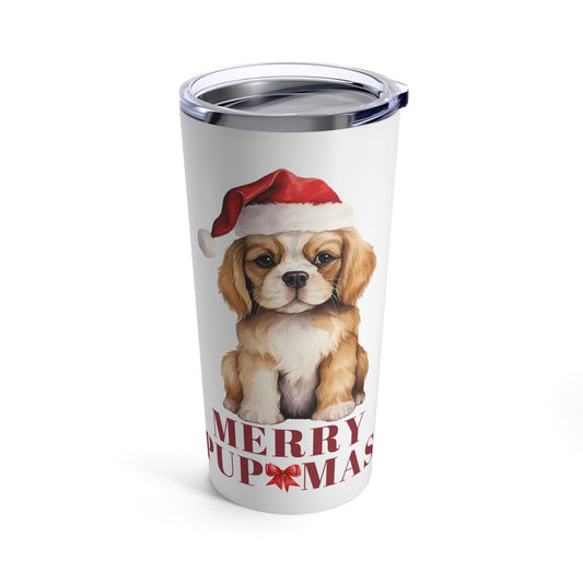 Merry PupMas Puppy Lover Tumbler 20oz – Holiday Travel Mug for Pet Lovers