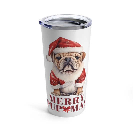 Merry PupMas 20oz Tumbler - Puppy, Dog Lover Christmas Holiday Travel Cup