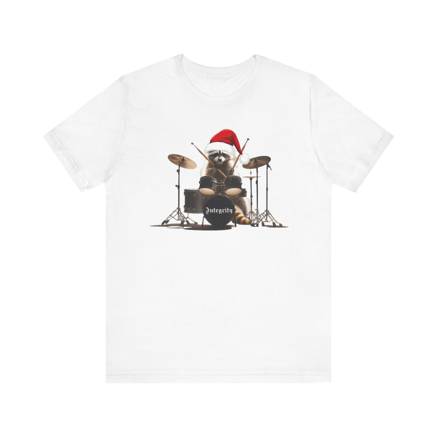 RocknRoll Drummer Raccoon - Unisex Jersey Tee - Perfect Holiday Gift! Express Delivery available