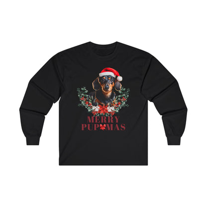 Merry Pupmas Unisex Long Sleeve Tee - Festive Dog Christmas Shirt