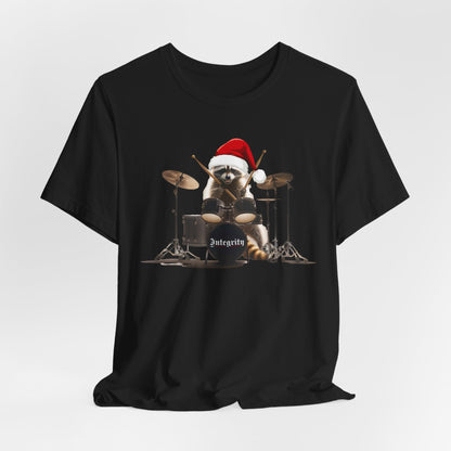 RocknRoll Drummer Raccoon - Unisex Jersey Tee - Perfect Holiday Gift! Express Delivery available