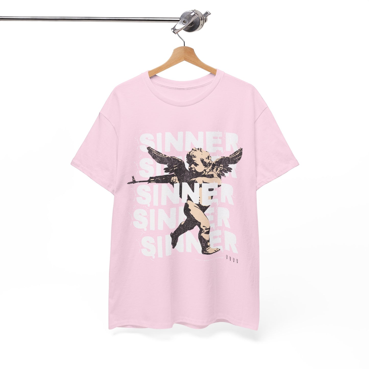 Rebellious Angel Unisex Heavy Cotton Tee - Edgy Streetwear T-Shirt