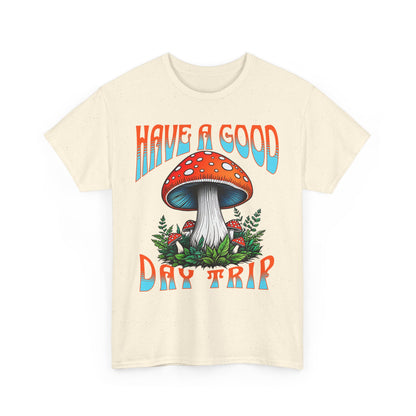 Have a Good Day Trip Unisex Heavy Cotton Tee - Fun Mushroom Graphic T-Shirt - Express Delivery available