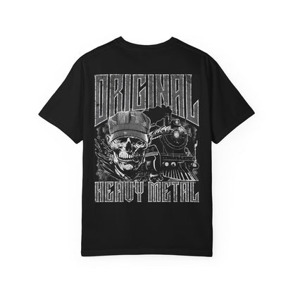 Heavy Metal RailRoad T-Shirt - Original Heavy Metal Skull & Train Graphic