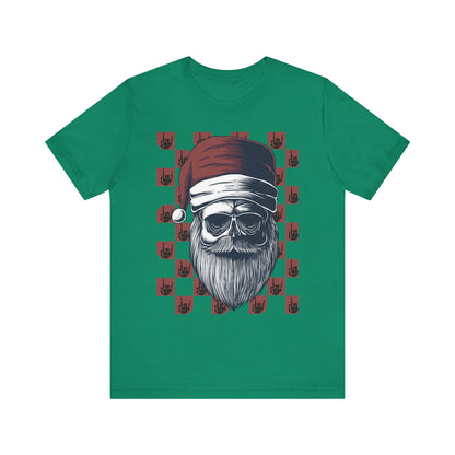 Skull Santa Unisex Jersey Tee - Perfect for Holiday Celebrations