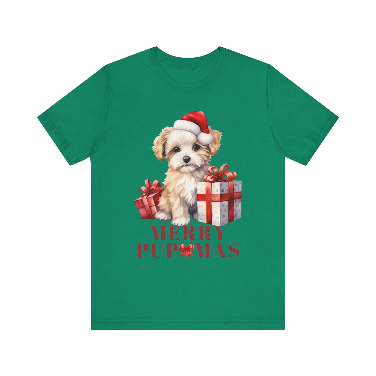 Merry Pupmas Unisex Short Sleeve Tee - Festive Dog Christmas T-Shirt