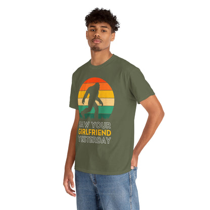 Sasquatch Girlfriend Unisex Heavy Cotton Tee - Fun Retro Style for Nature Lovers - Express Delivery available