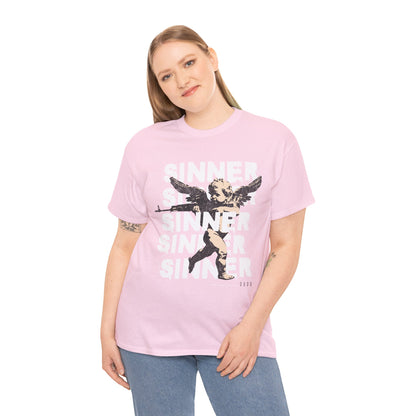 Rebellious Angel Unisex Heavy Cotton Tee - Edgy Streetwear T-Shirt