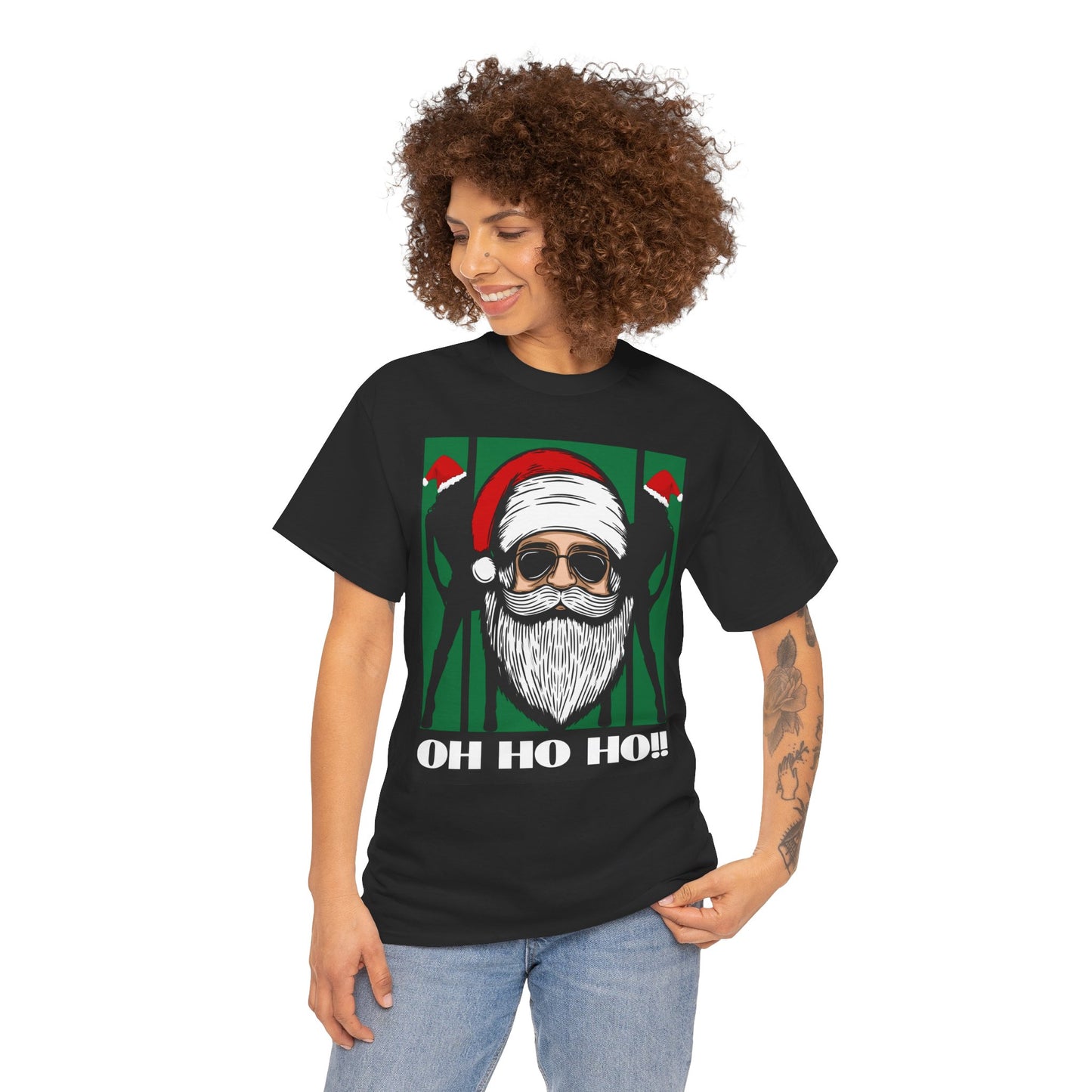 Funny Holiday Santa Graphic Unisex Heavy Cotton Tee - "Oh Ho Ho!"