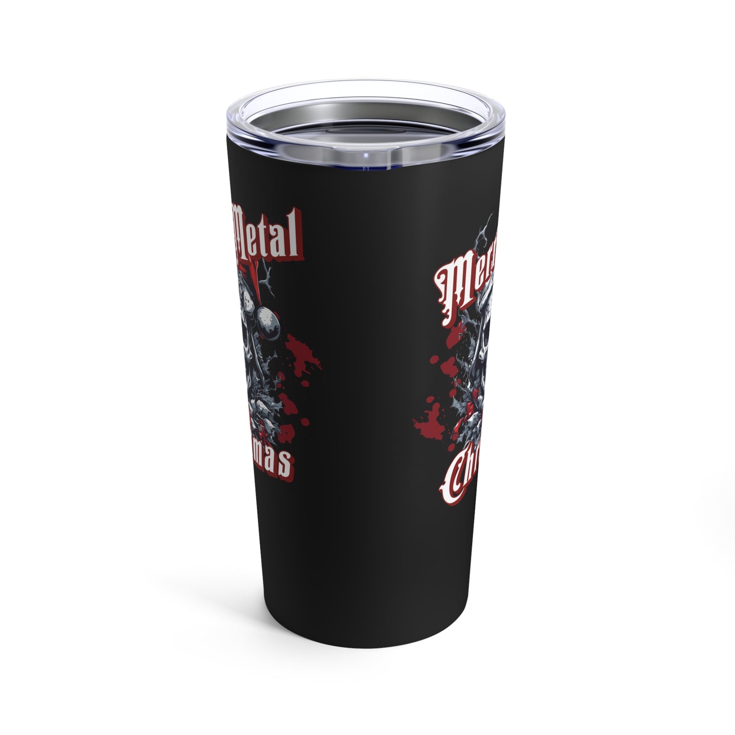 Metal Christmas Tumbler Black 20oz - Perfect Gift for Music Lovers