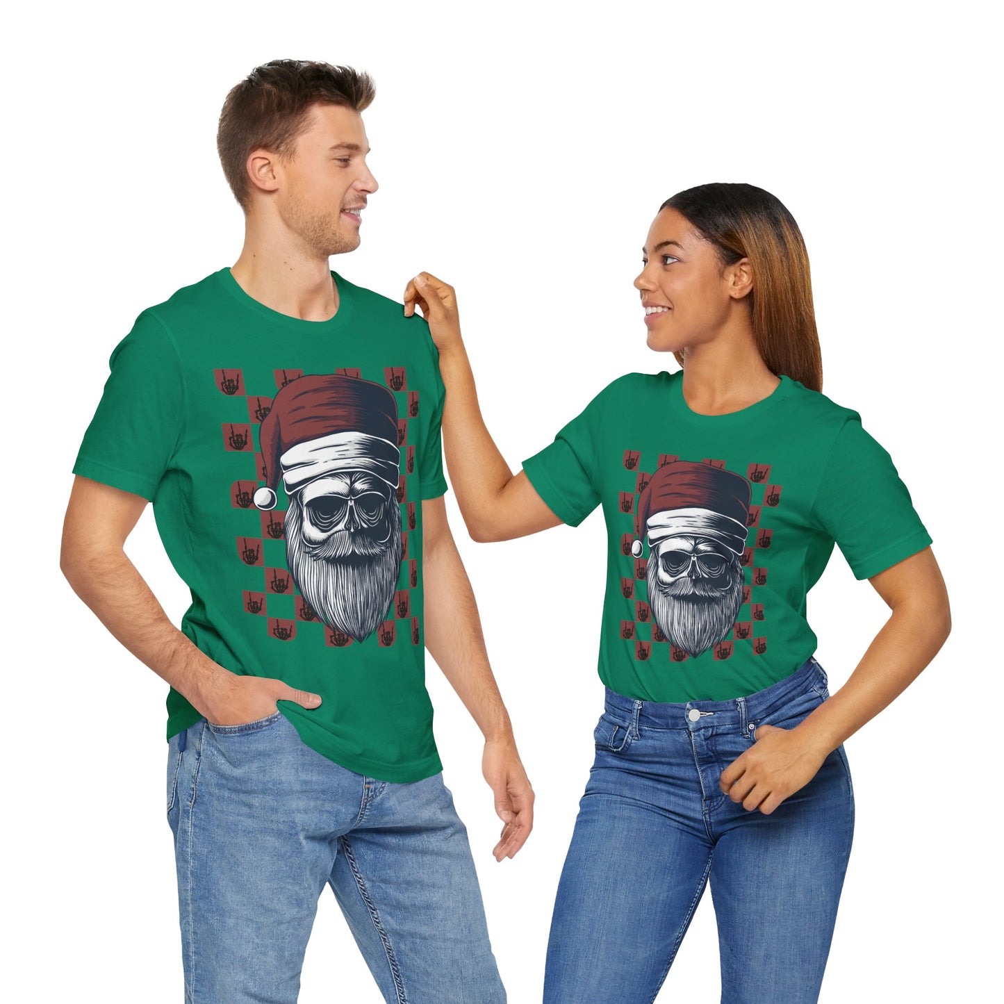 Skull Santa Unisex Jersey Tee - Perfect for Holiday Celebrations