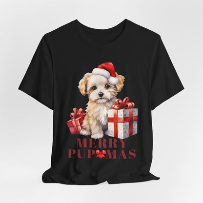 Merry Pupmas Unisex Short Sleeve Tee - Festive Dog Christmas T-Shirt