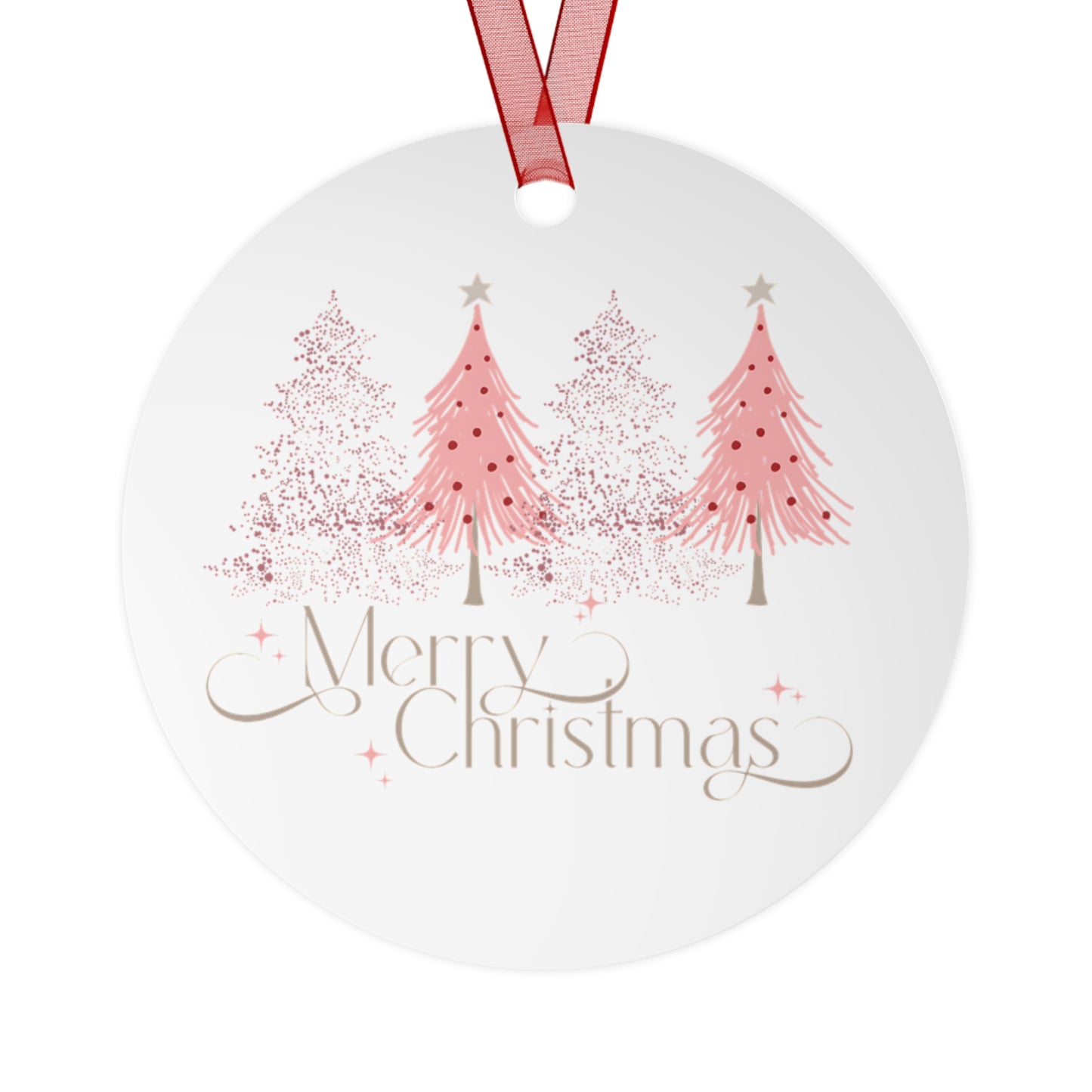 Merry Christmas Metal Ornaments - Festive Holiday Decor