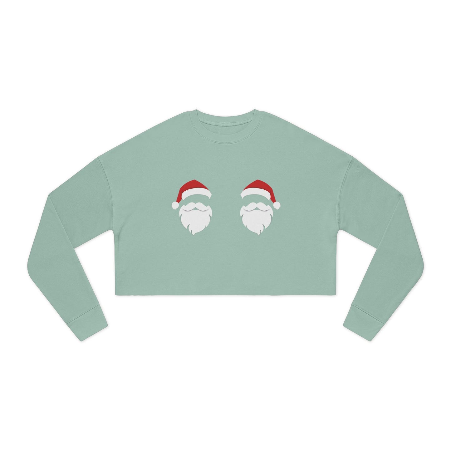 Festive Santa Cropped Sweatshirt for Women - Cute Holiday Apparel