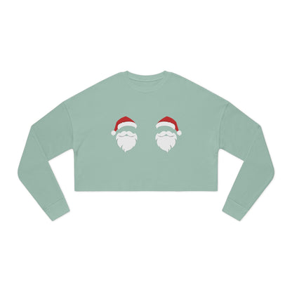 Festive Santa Cropped Sweatshirt for Women - Cute Holiday Apparel