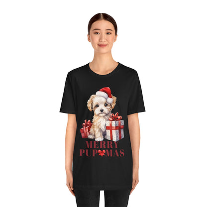 Merry Pupmas Unisex Short Sleeve Tee - Festive Dog Christmas T-Shirt