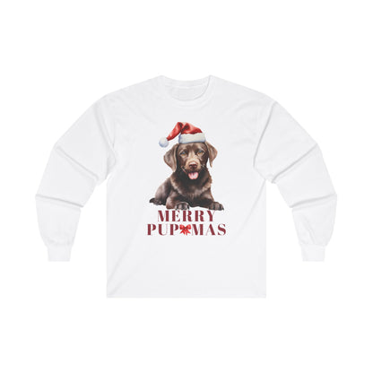 Merry Pupmas Unisex Long Sleeve Tee - Celebrate the Holidays with Your Furry Friend!