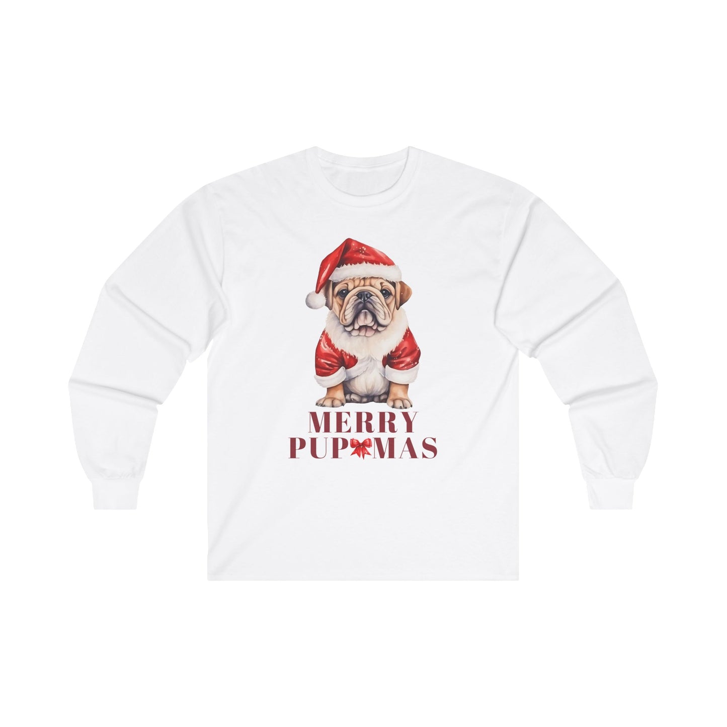 Merry Pupmas Unisex Long Sleeve Tee - Holiday Dog Lover Shirt