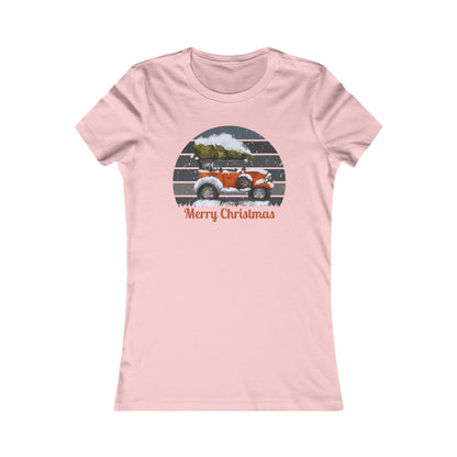 Vintage Christmas Car Women's Tee - Perfect Holiday Gift!