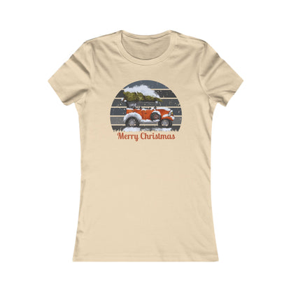 Vintage Christmas Car Women's Tee - Perfect Holiday Gift!