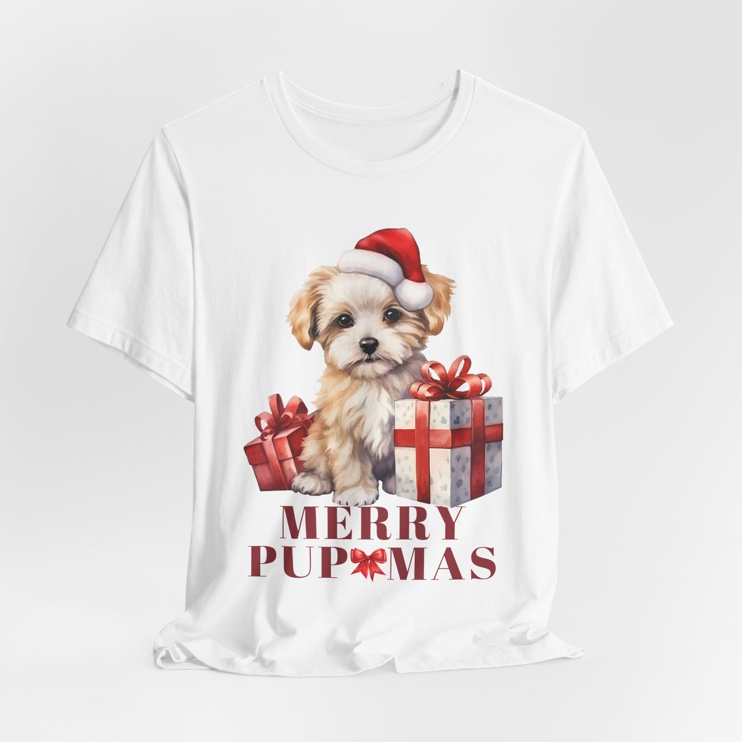 Merry Pupmas Unisex Short Sleeve Tee - Festive Dog Christmas T-Shirt