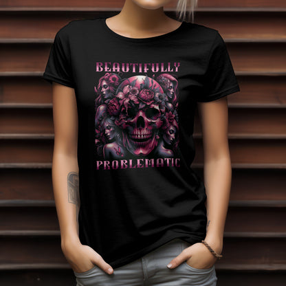 Beautifully Problematic Skull Tee | Edgy Graphic T-Shirt for Bold Individuals Express Delivery available